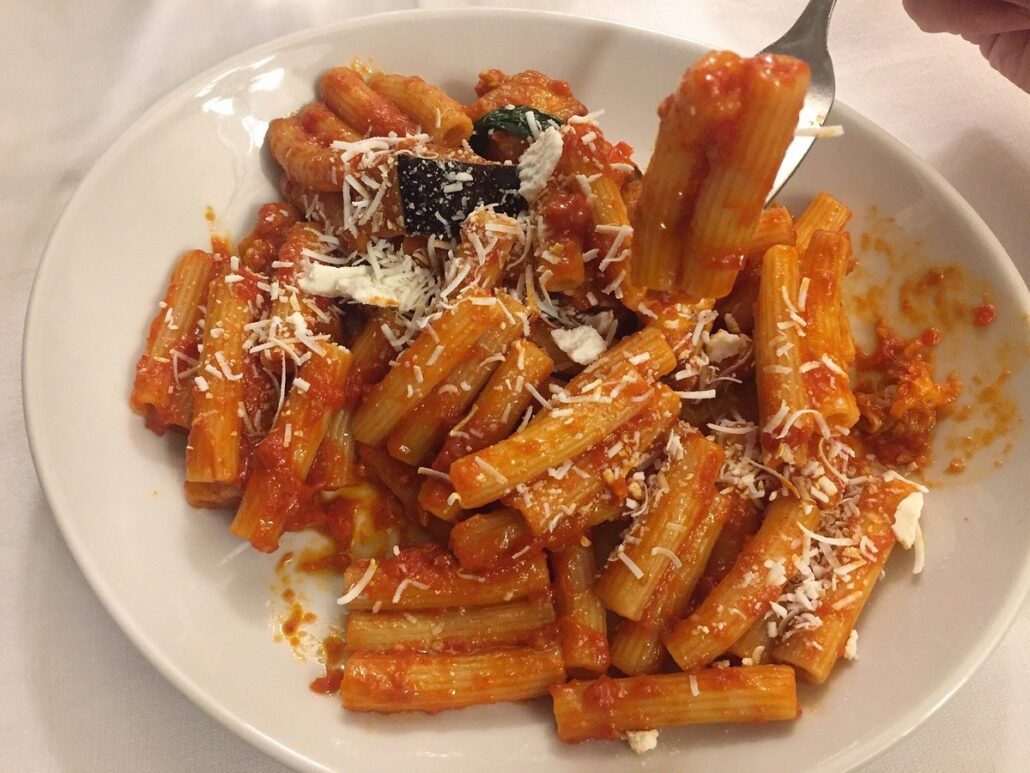 rigatoni alla norma trattoria cavaliere catania