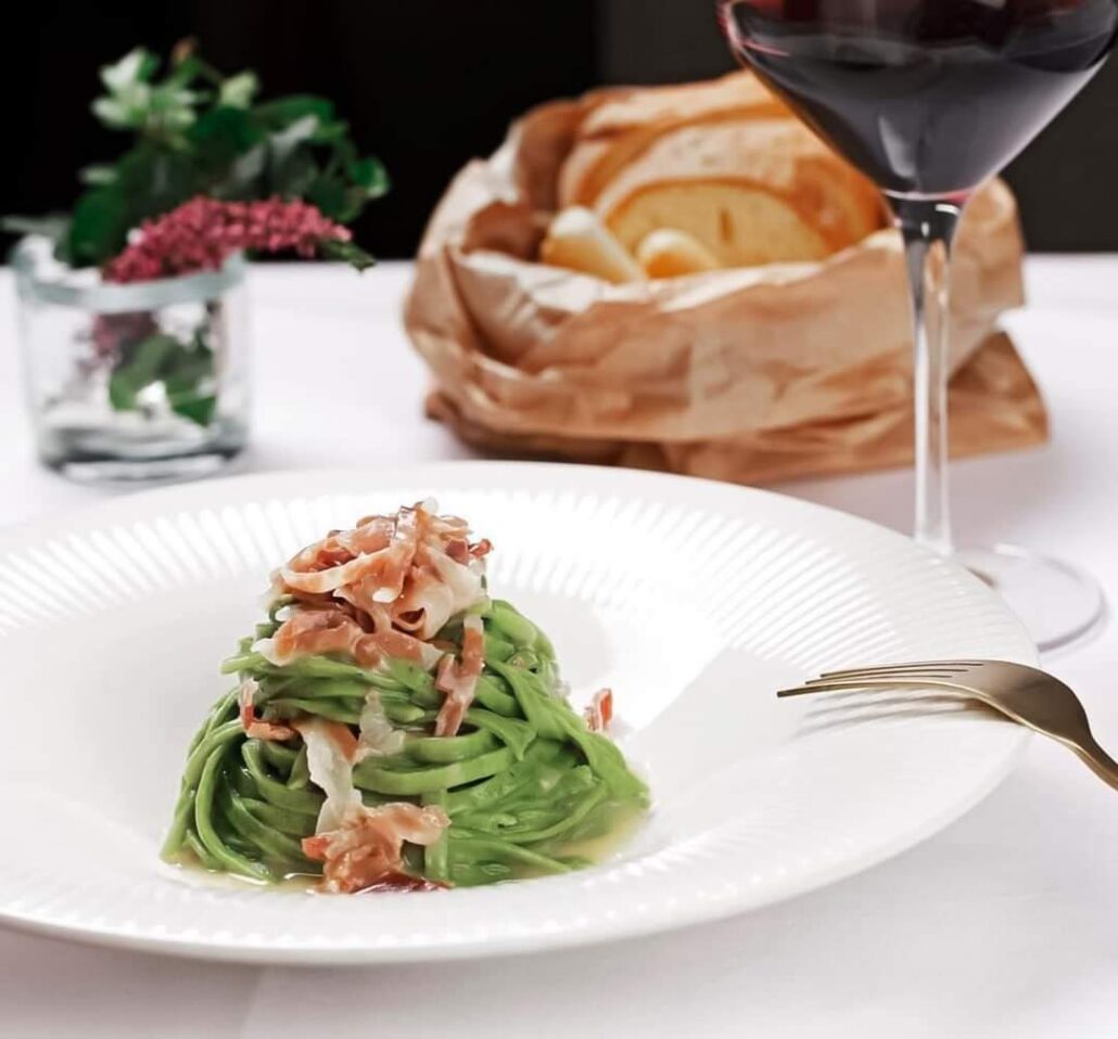 tagliolini al culatello ristorante la forchetta parma