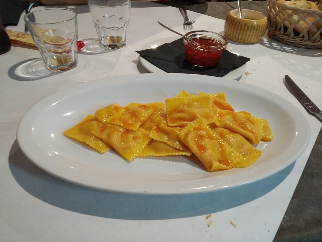 tortelli di zucca trattoria del tondo reggio emilia